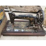 A VINTAGE SINGER SEWING MACHINE