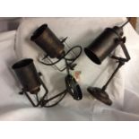 A SET OF THREE NEW WALL LIGHTS IN A VINTAGE STYLE (ONE A/F NO BACK PLATE)