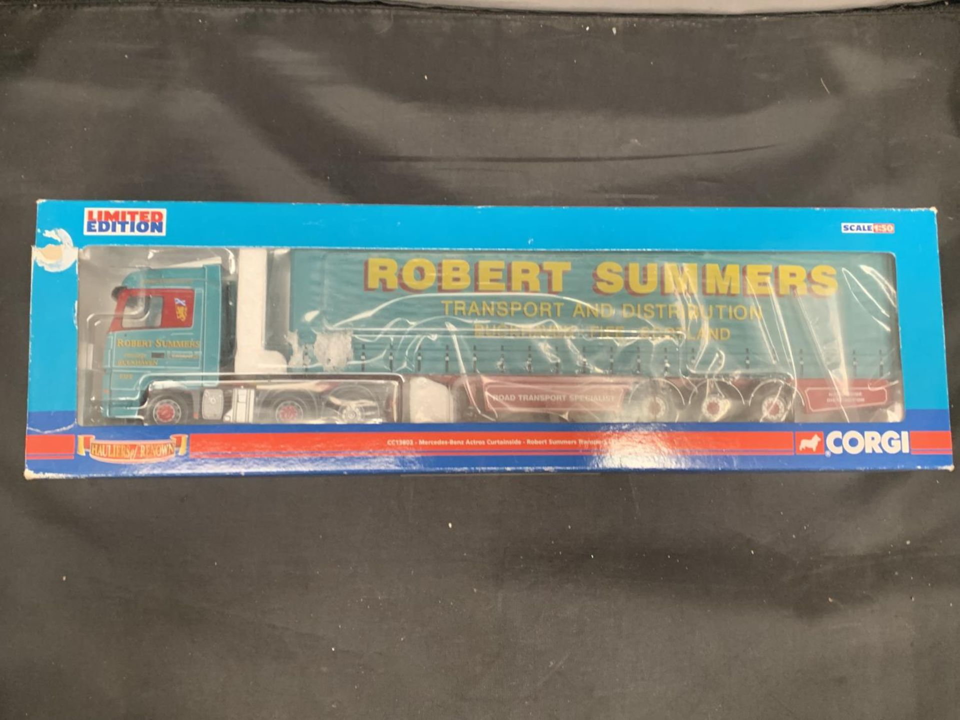 A BOXED CORGI LIMITED EDITION MERCEDES BENZ ACTROS CURTAINSIDE - ROBERT SUMMERS TRANSPORT LTD