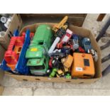 A LARGE QUANTITY OF TOY TRUCKS AND CARS
