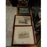 THREE FRAMED HUNTING THEMED PRINTS