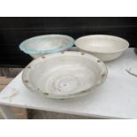 A GROUP OF THREE LARGE CERAMIC WASH BOWLS