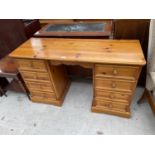 A MODERN KNEEHOLE DRESSING TABLE, 48" WIDE