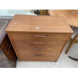 A RETRO TEAK AUSTINSUITE CHEST OF FOUR GRADUATED DRAWERS, 31" WIDE