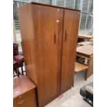 A RETRO TEAK BEEANESE FURNITURE TWO DOOR WARDROBE, 36" WIDE