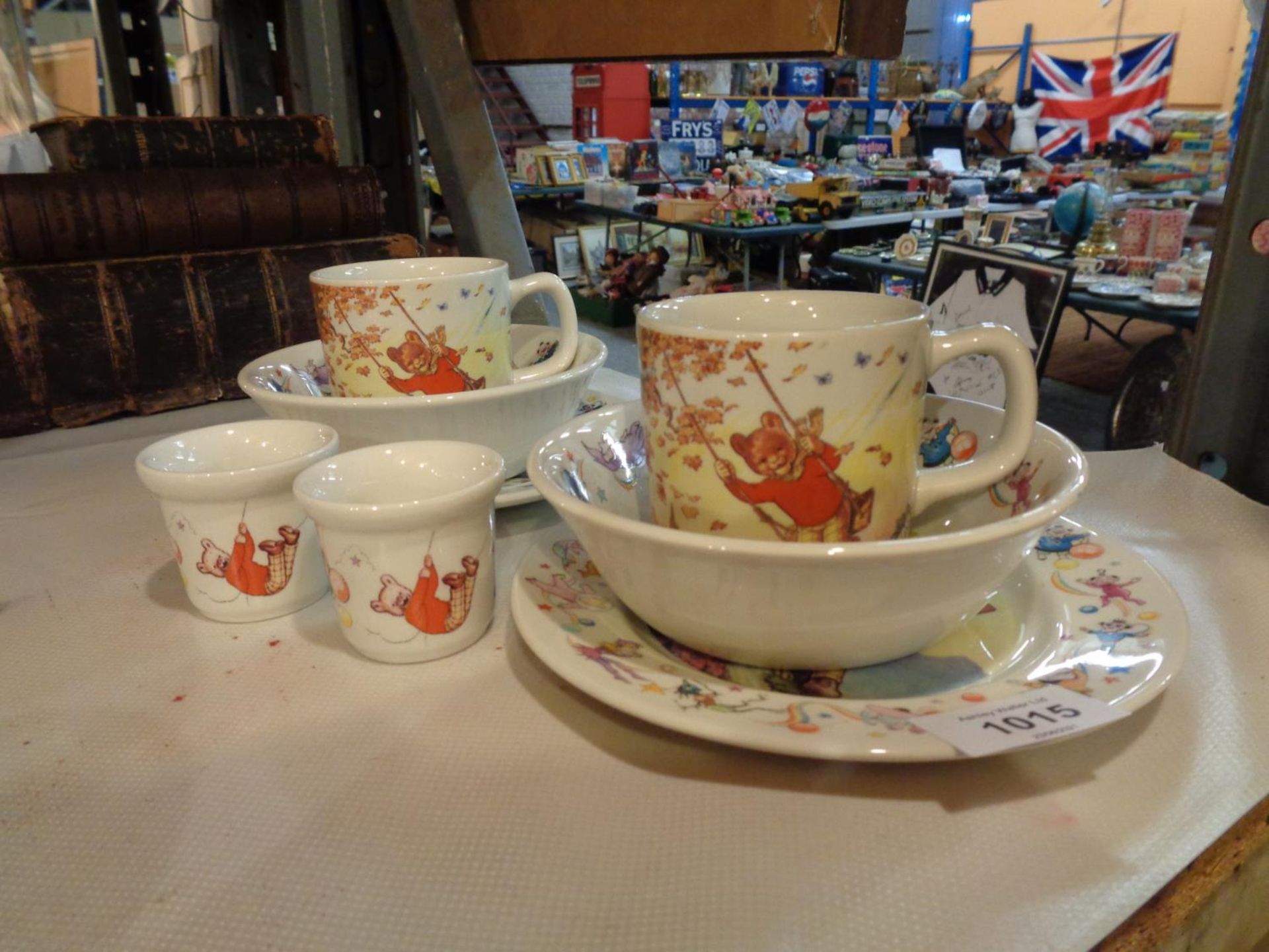 A COLLECTION OF WEDGWOOD CHILDRENS "RUPERT THE BEAR "CROCKERY TO INCLUDE TWO BREAKFAST BOWLS,