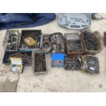 A LARGE QUANTITY OF HARDWARE ITEMS TO INCLUDE NUTS, BOLTS AND SPRINGS ETC