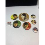 EIGHT VARIOUS TIN BEATLES BADGE