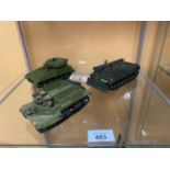THREE UNBOXED DINKY TANKS - A LEOPARD, A BREN GUN CARRIER AND AN ALVIS SCORPION