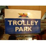 AN AVRO GOLF CLUB TROLLEY PARK SIGN