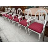 A SET OF SIX WHITE PAINTED CARVER CHAIRS