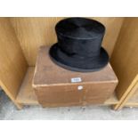 AN 'ANDRES &CO LTD' HATTERS 163 PICCADILLY TOP HAT WITH ORIGINAL BOX