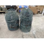 A QUANTITY OF APPROX 40 14" WIRE HANGING BASKETS WITH HANGING CHAINS