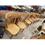 A SET OF EIGHT VICTORIAN STYLE KITCHEN CHAIRS