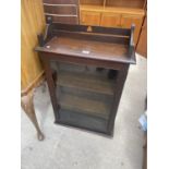 AN EARLY 20TH CENTURY OAK GLAZED WALL CABINET, 24" WIDE