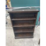 AN OPEN FOUR TIER BEECH BOOKCASE, 30" WIDE