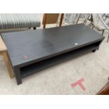 AN IKEA LOW BLACK COFFEE TABLE