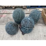 AN QUANTITY OF APPROX 40 14" WIRE HANGING BASKETS WITH HANGING CHAINS