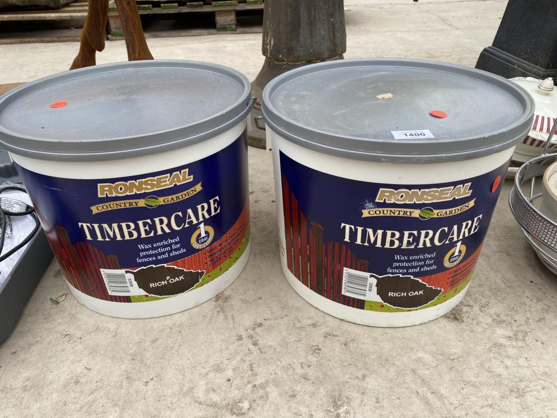 TWO TUBS OF RONSEAL TIMBERCARE RICH OAK PAINT