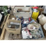 AN ASSORTMENT OF HOUSEHOLD CLEARANCE ITEMS TO INCLUDE DVDS, CERAMIC PLATES AND GLASSWARE ETC