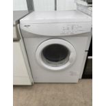 A WHITE BUSH TUMBLE DRYER BELIEVED IN WORKING ORDER BUT NO WARRANTY