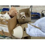 AN ASSORTMENT OF HOUSEHOLD CLEARANCE ITEMS TO INCLUDE BOOKS, TEDDIES AND CERAMICS ETC