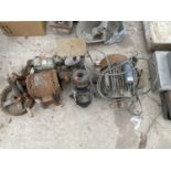 AN ASSORTMENT OF VINTAGE MOTORS AND PULLEYS