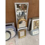 A COLLECTION OF FRAMED MIRRORS