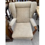 A CINTIQUE WING BACK ARMCHAIR