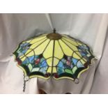 A LARGE TIFFANY STYLE LAMP SHADE 24" X 24"