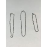 THREE VARIOUS LENGTH ROPE BRACELETS