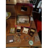 A PINK VANITY CASE , VINTAGE CUFFLINKS , A FEW ITEMS OF FASHION JEWELLERY