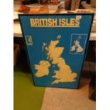 A LARGE MAGNETIC SIGN OF THE BRITISH ISLES 90CM X 60CM