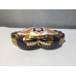A ROYAL CROWN DERBY CRAB WITH A GOLD STOPPER