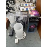 AN ASSORTMENT OF ITEMS TO INCLUDE DECORATIVE LAMPS ETC