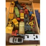 A COLLECTION OF CONSTRUCTION MODELS TO INCLUDE DINKY, CORGI, MATCHBOX, ETC