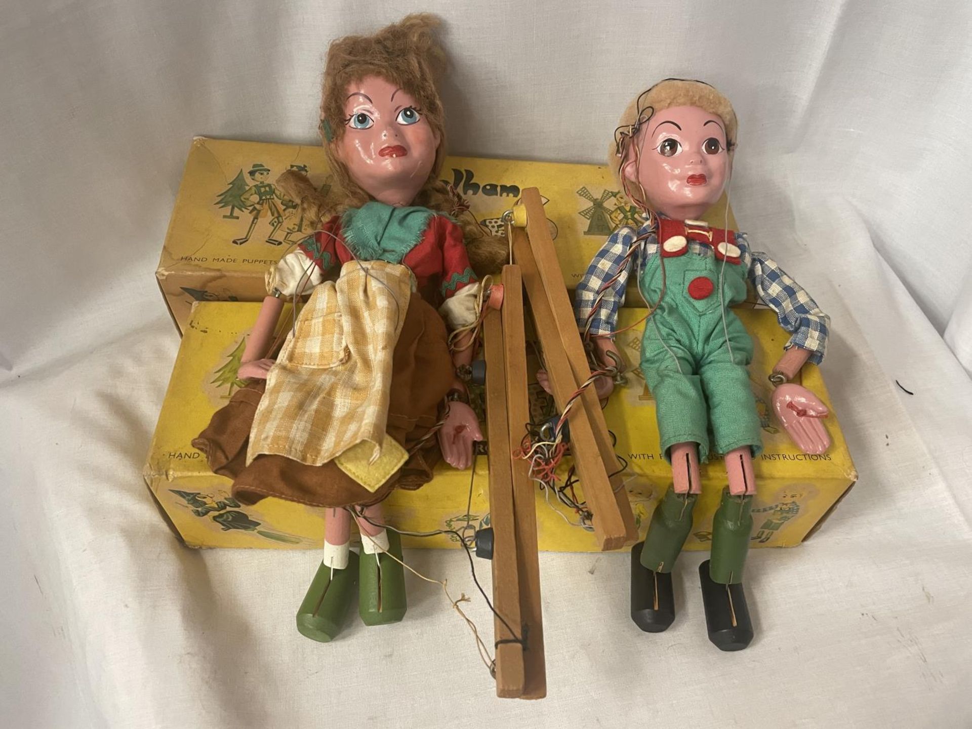 TWO BOXED VINTAGE PELHAM PUPPETS - HANSEL AND GRETEL