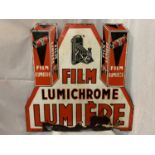 A DOUBLE SIDED ENAMEL SIGN FILM LUMICHROME LUMIERE88CM X 90CM
