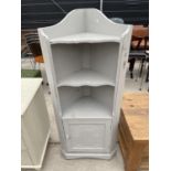 A REPRODUCTION PAINTED OAK CORNER UNIT