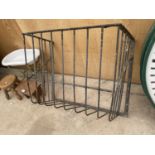 A VINTAGE WROUGHT IRON HAYRACK (W:72CM H:63CM)