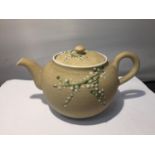 A JAPENESE MEIJI MORIAGE SHARKSKIN POTTERY TEAPOT