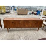 A NATHAN FURNITURE RETRO TEAK SIDEBOARD, 84" WIDE