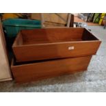 TWO WOODEN VINTAGE BOXES/DRAWERS W: 64 CM , H: 14 CM