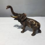 A FRANZ BERGMAN STYLE COLD PAINTED BRONZE ELEPHANT