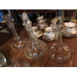 THREE MODERN STYLE PORT DECANTERS