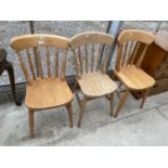 THREE VICTORIAN STYLE KITCHEN CHAIRS