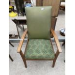 A VINTAGE LUNAREST FIRESIDE CHAIR (DATED 1960),