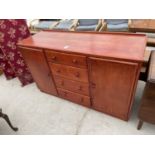 A MID 20TH CENTURY OAK SIDEBOARD, 54" WIDE