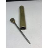 A SCREWDRIVER IN A POSSIBLY TRENCHART BRASS CASE