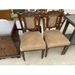 A PAIR OF EDWARDIAN DINING CHAIRS